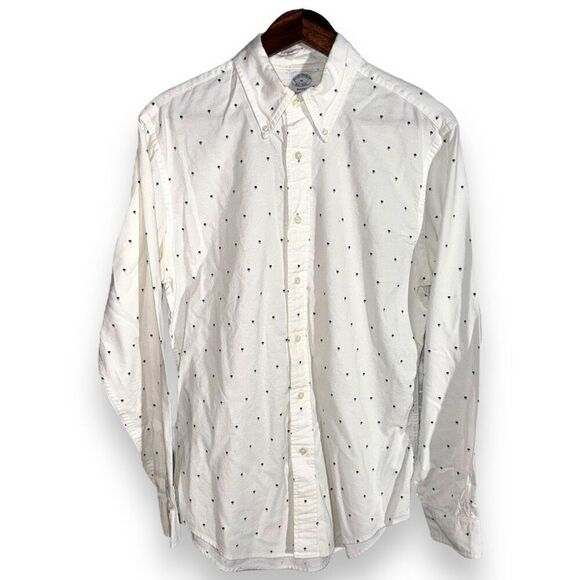 Brooks Brothers Other - Brooks Brothers White Micro Palm Print Regent Oxford Shirt M